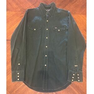 Wrangler Long Sleeve Green Western Snap Front Shirt Regular Fit X-Long Tall |J1